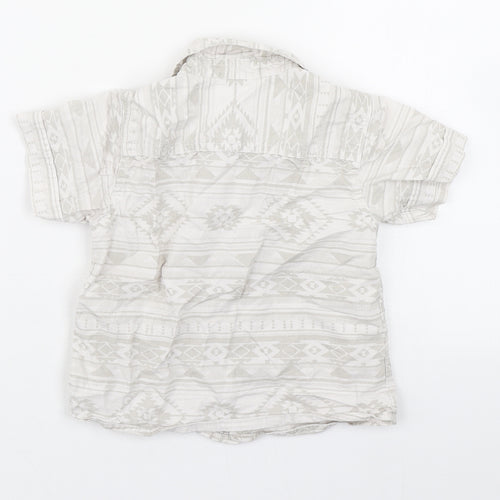 Matalan Boys Beige Fair Isle 100% Cotton Basic Button-Up Size 12-18 Months Collared Button