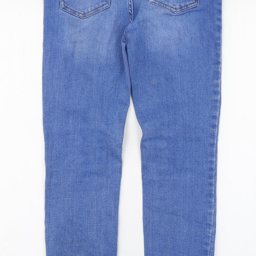 Denim & Co. Girls Blue  Cotton Straight Jeans Size 10-11 Years  Regular Zip