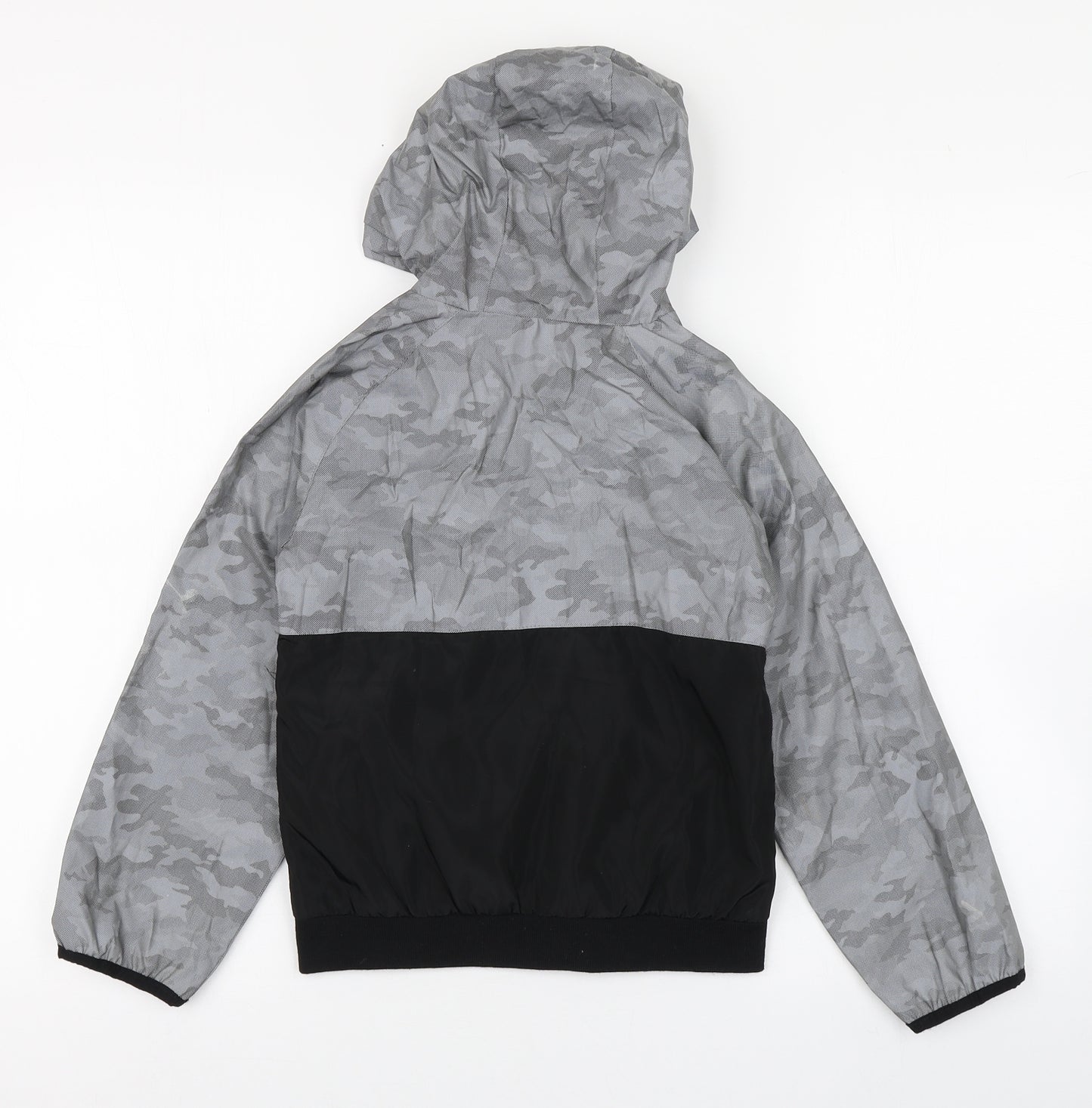 Primark Boys Grey Camouflage  Rain Coat Coat Size 7-8 Years  Zip