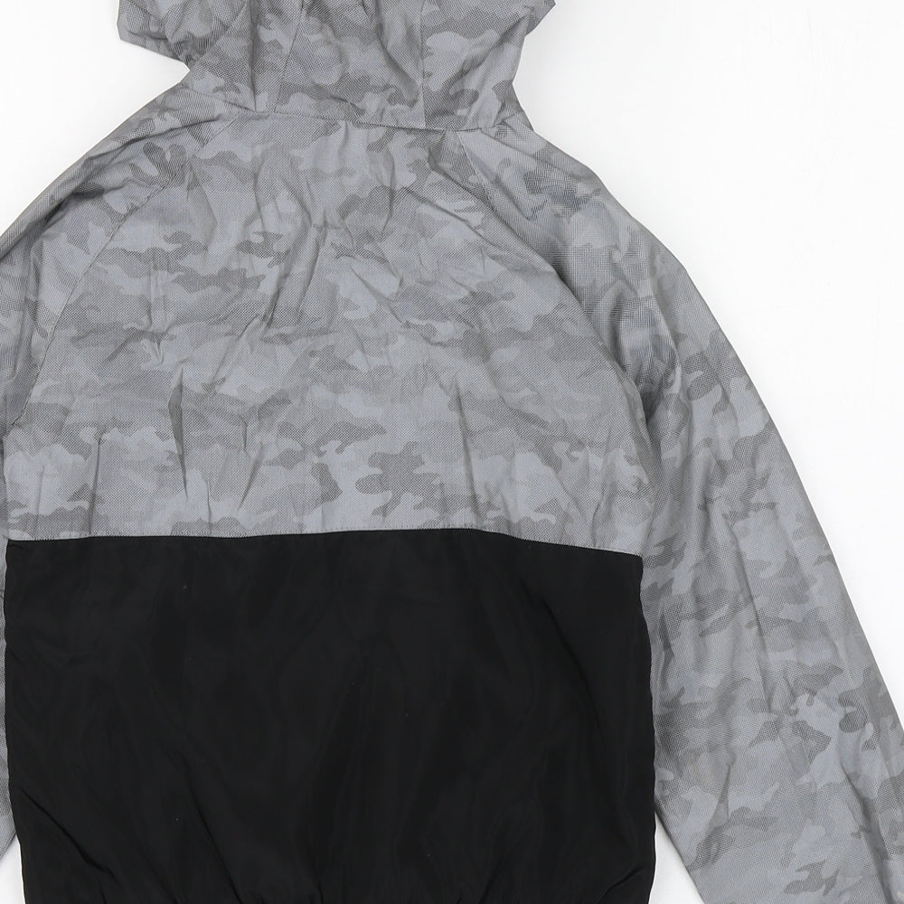 Primark Boys Grey Camouflage  Rain Coat Coat Size 7-8 Years  Zip
