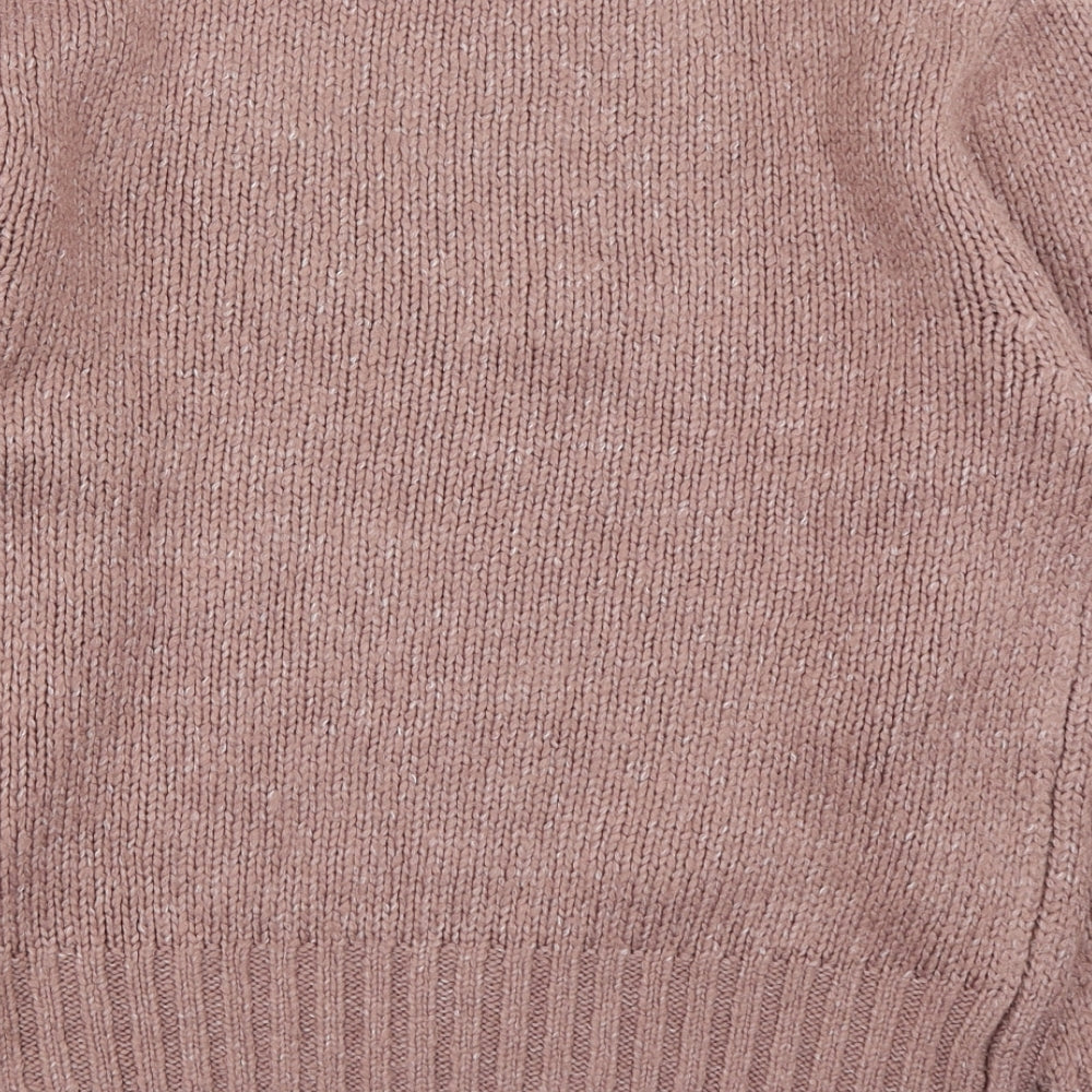 TU Womens Pink Round Neck  Acrylic Pullover Jumper Size S