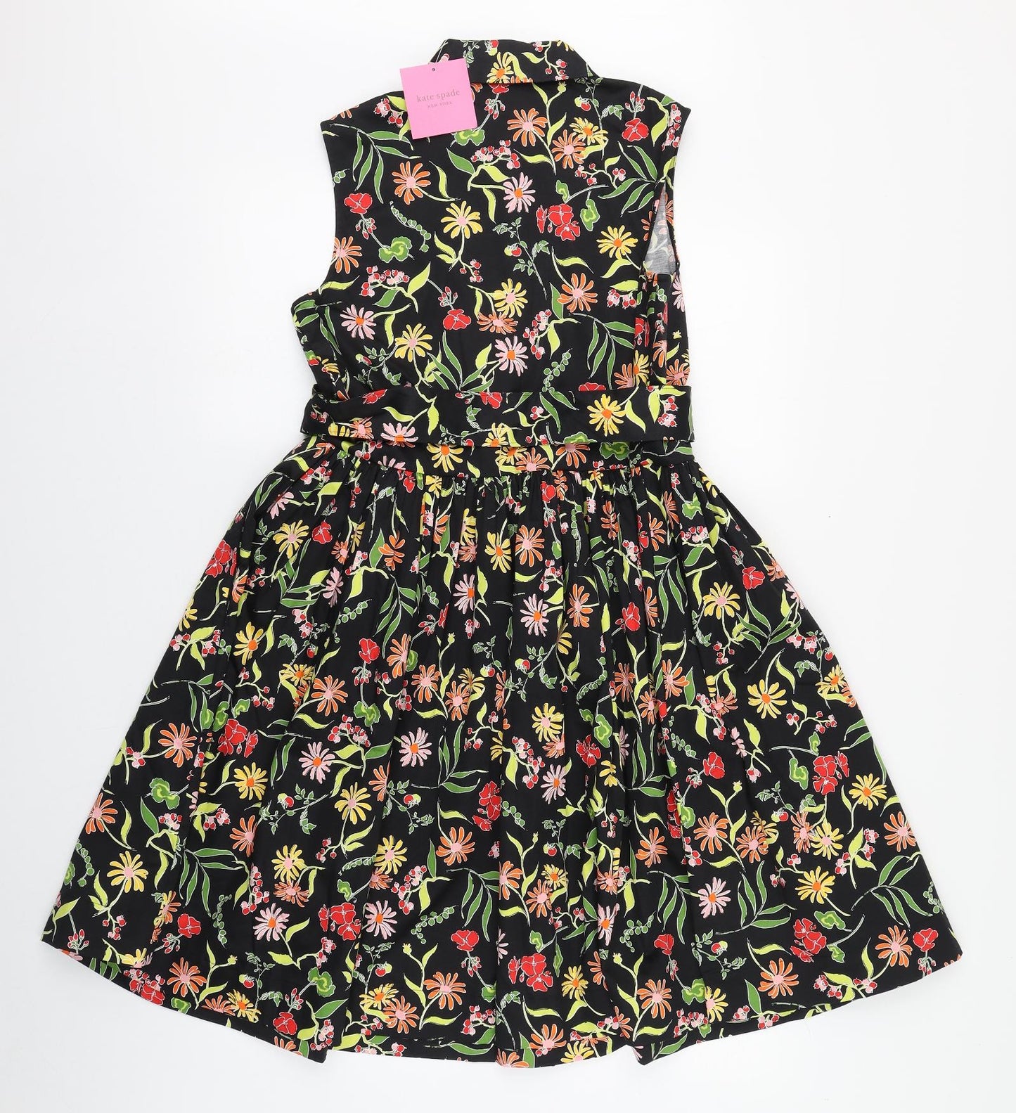 Kate Spade Womens Multicoloured Floral Cotton Fit & Flare  Size S  Collared Button