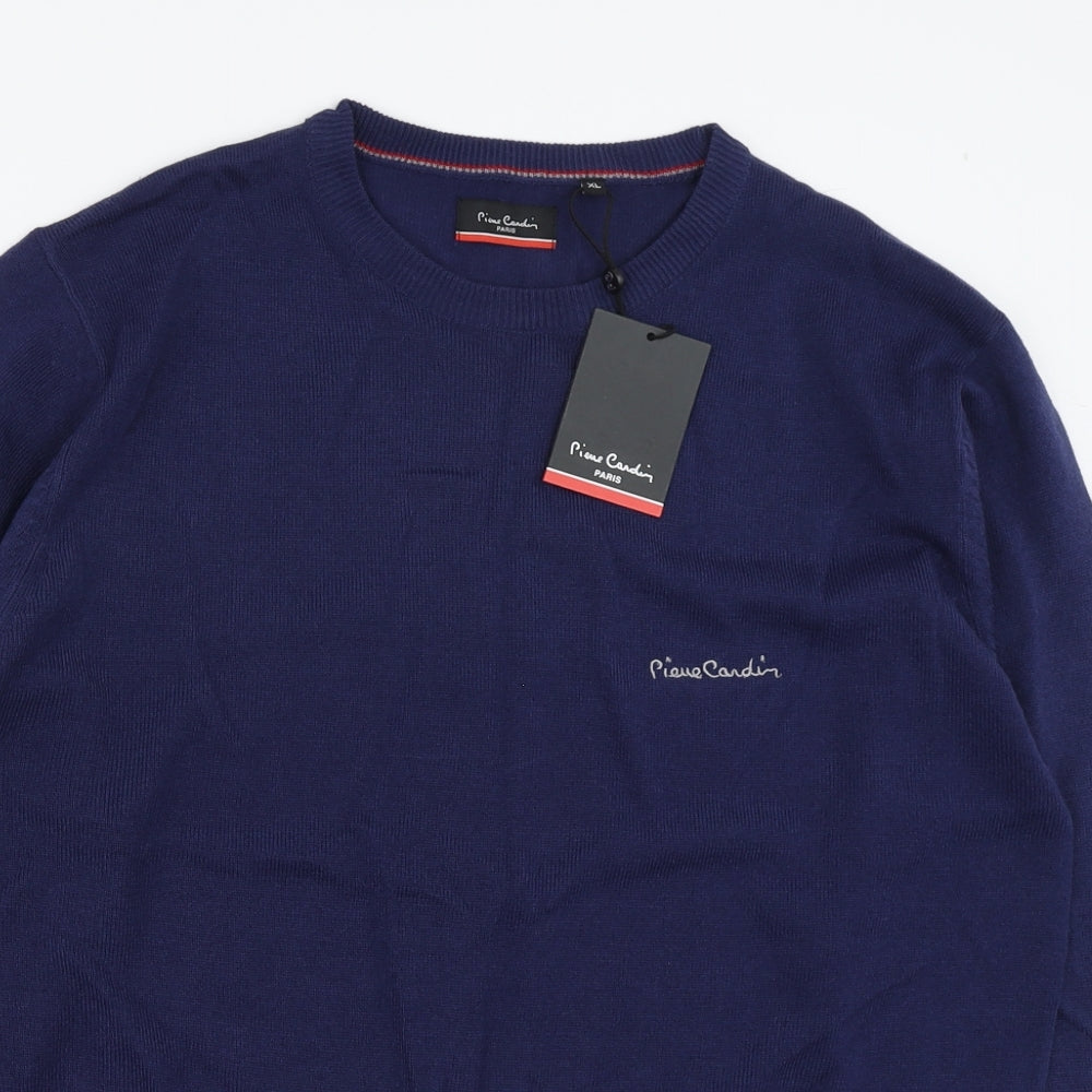 Pierre Cardin Mens Blue Roll Neck  Acrylic Pullover Jumper Size XL