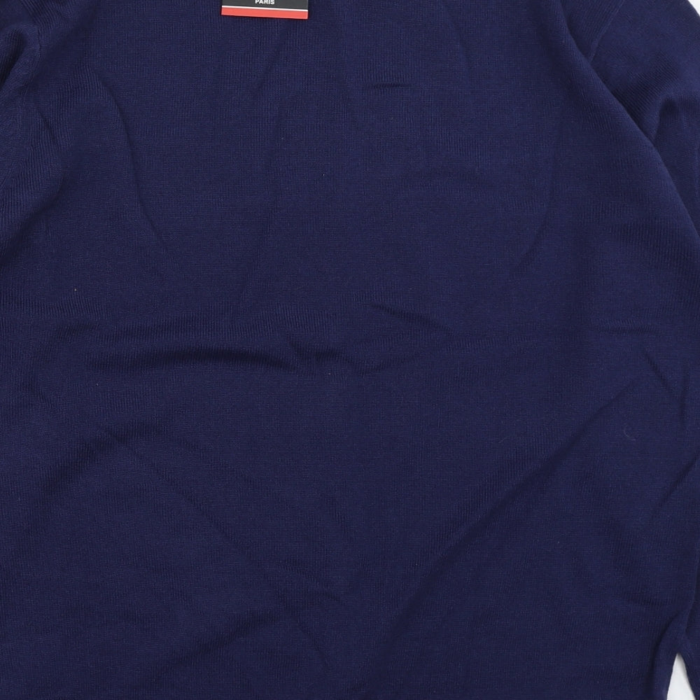 Pierre Cardin Mens Blue Roll Neck  Acrylic Pullover Jumper Size XL