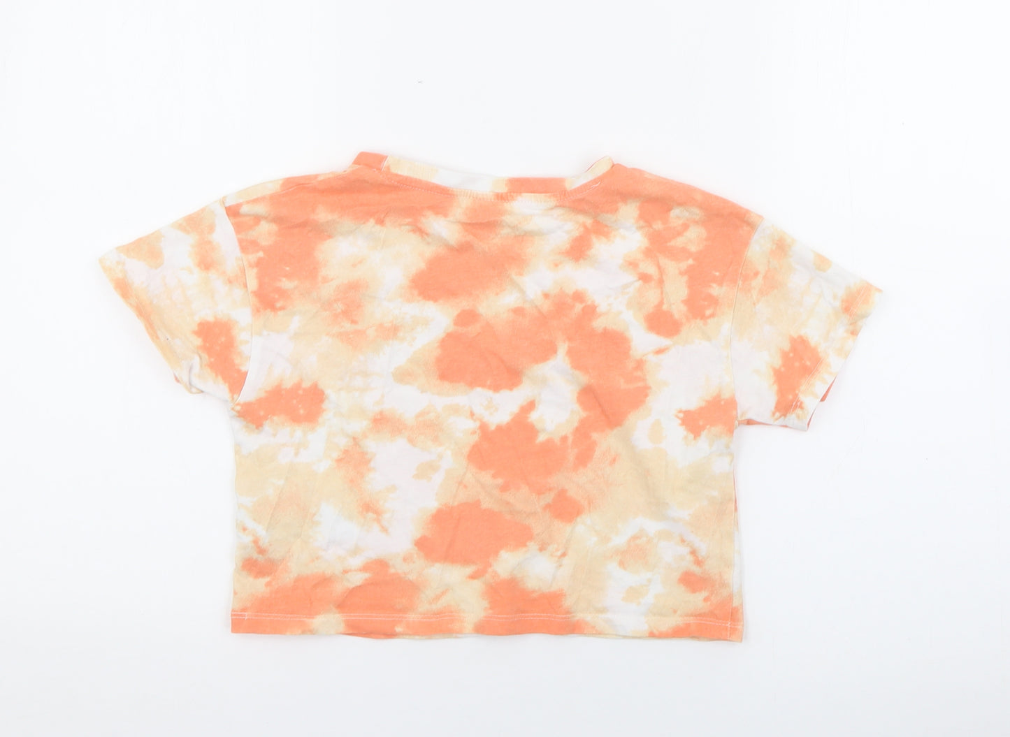 Primark Girls Orange  Cotton Cropped T-Shirt Size 9-10 Years Crew Neck  - Miami