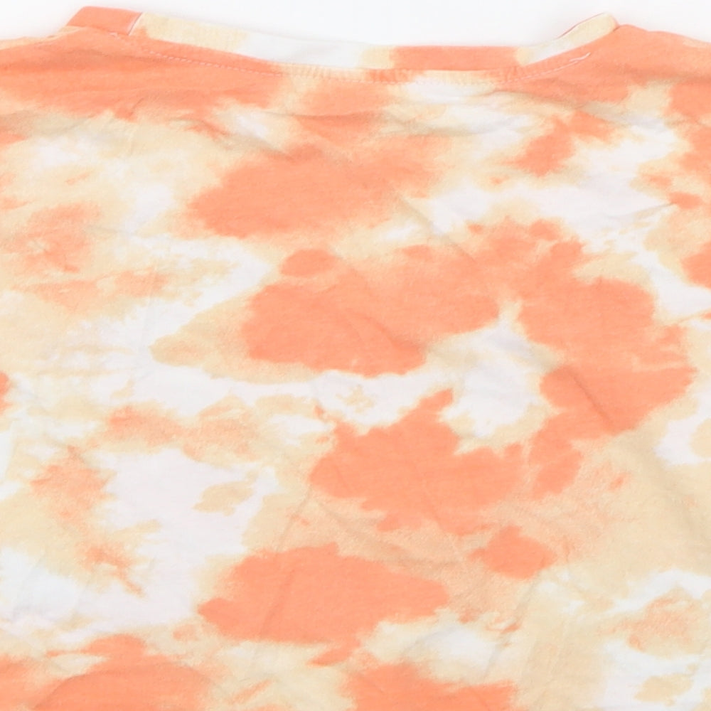 Primark Girls Orange  Cotton Cropped T-Shirt Size 9-10 Years Crew Neck  - Miami