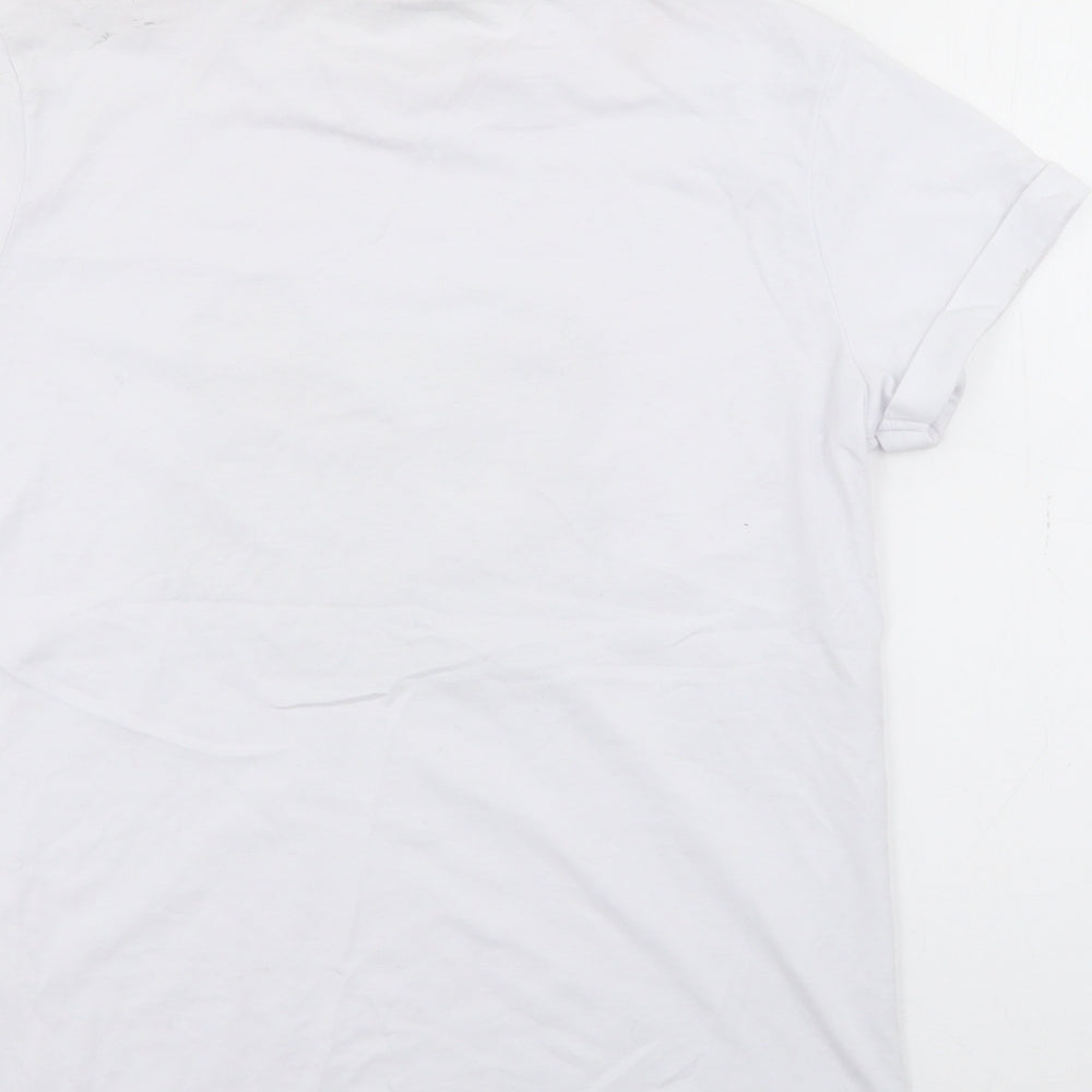 George Womens White  Cotton Basic T-Shirt Size XS Crew Neck - Pudsey