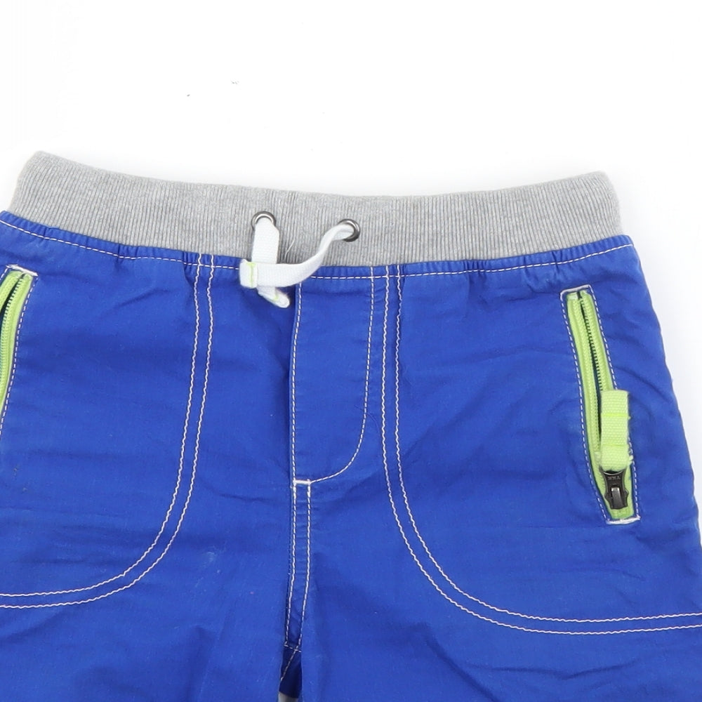 Mini Boden Boys Blue  Cotton Utility Shorts Size 7 Years  Regular