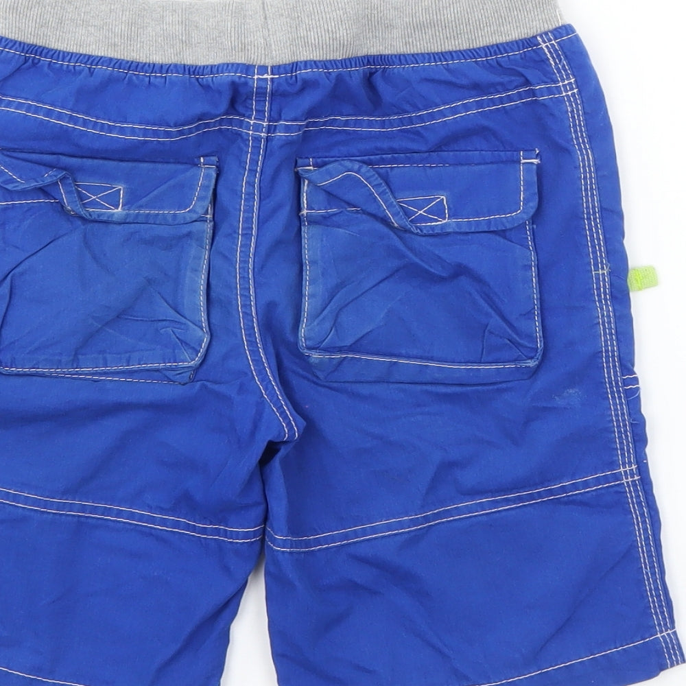 Mini Boden Boys Blue  Cotton Utility Shorts Size 7 Years  Regular