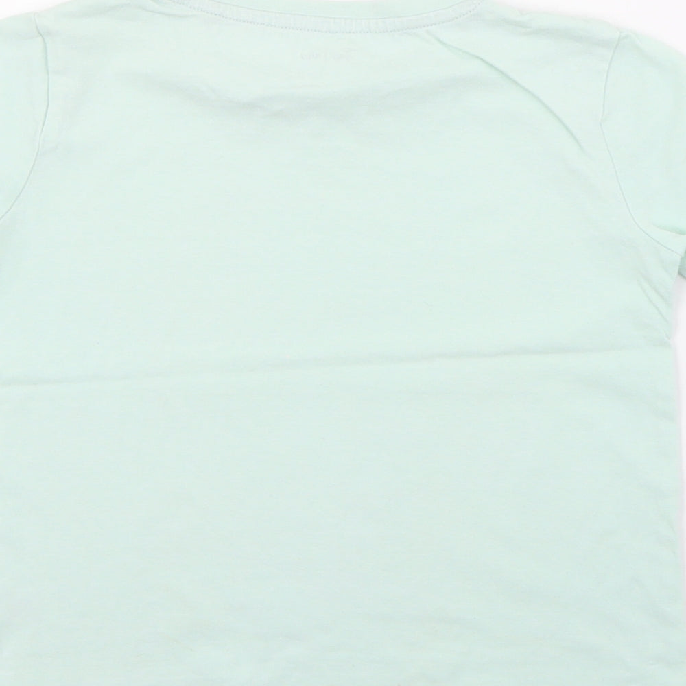 TU Boys Blue  Cotton Basic T-Shirt Size 4-5 Years Crew Neck  - Dinosaur