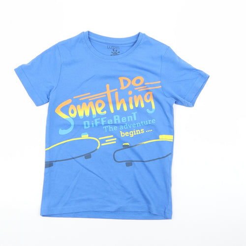Losan Boys Blue  Cotton Basic T-Shirt Size 6 Years Crew Neck  - Skate