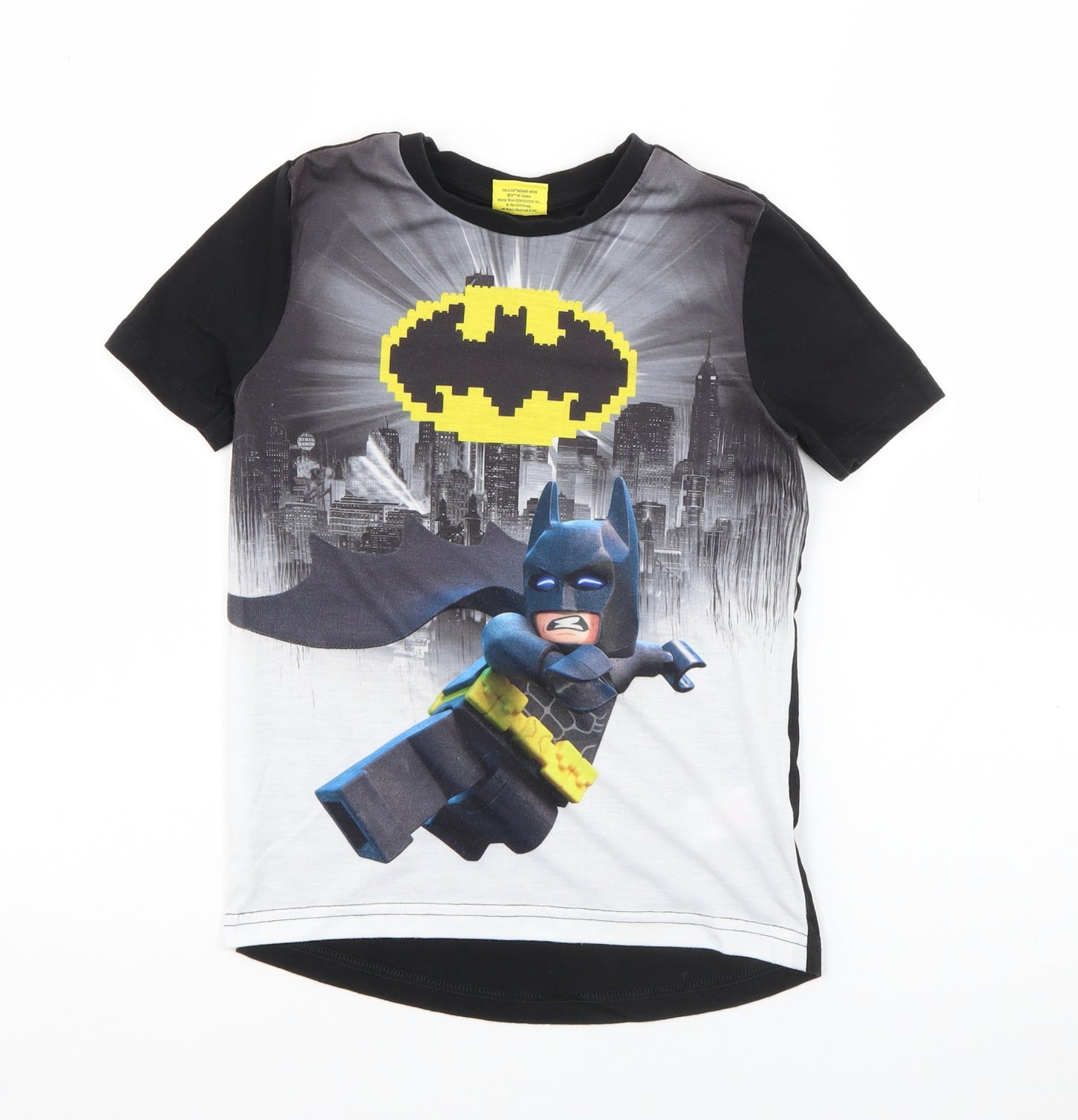 Tesco Boys Black  Cotton Basic T-Shirt Size 5-6 Years Crew Neck  - Batman