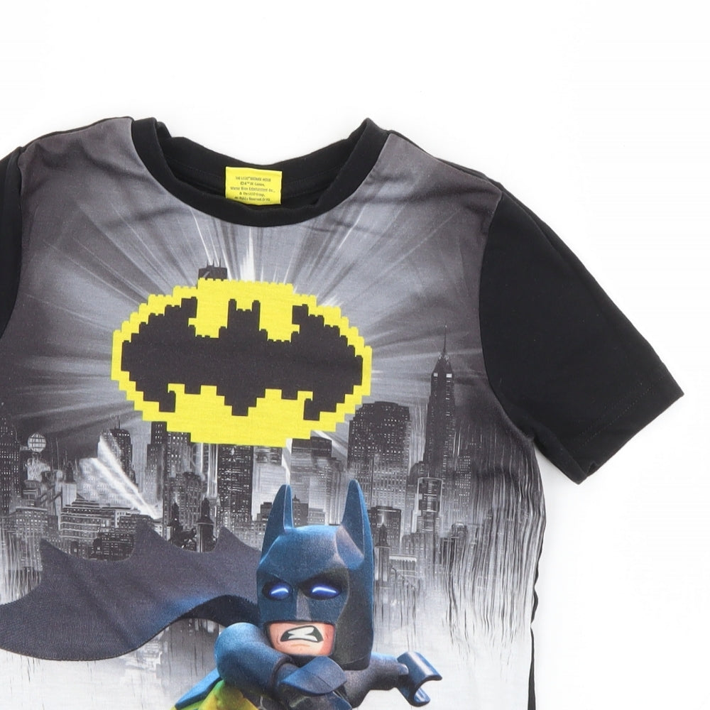 Tesco Boys Black  Cotton Basic T-Shirt Size 5-6 Years Crew Neck  - Batman