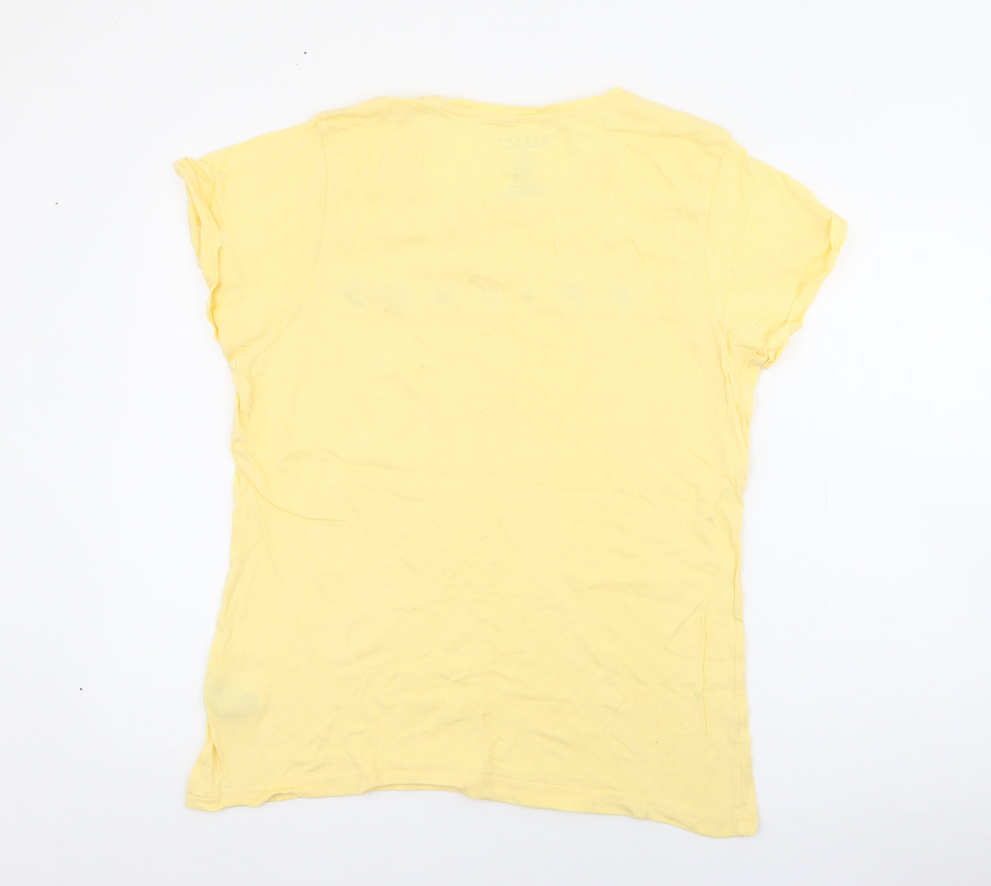 Primark Womens Yellow  Cotton Basic T-Shirt Size M Crew Neck - Friends
