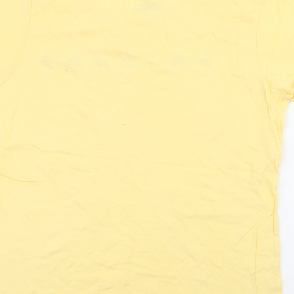 Primark Womens Yellow  Cotton Basic T-Shirt Size M Crew Neck - Friends