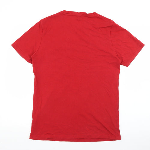 Tesco Mens Red  Cotton  T-Shirt Size M Crew Neck  - Marvel