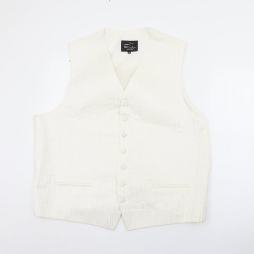 Piscador Mens Ivory  Polyester Jacket Suit Waistcoat Size L