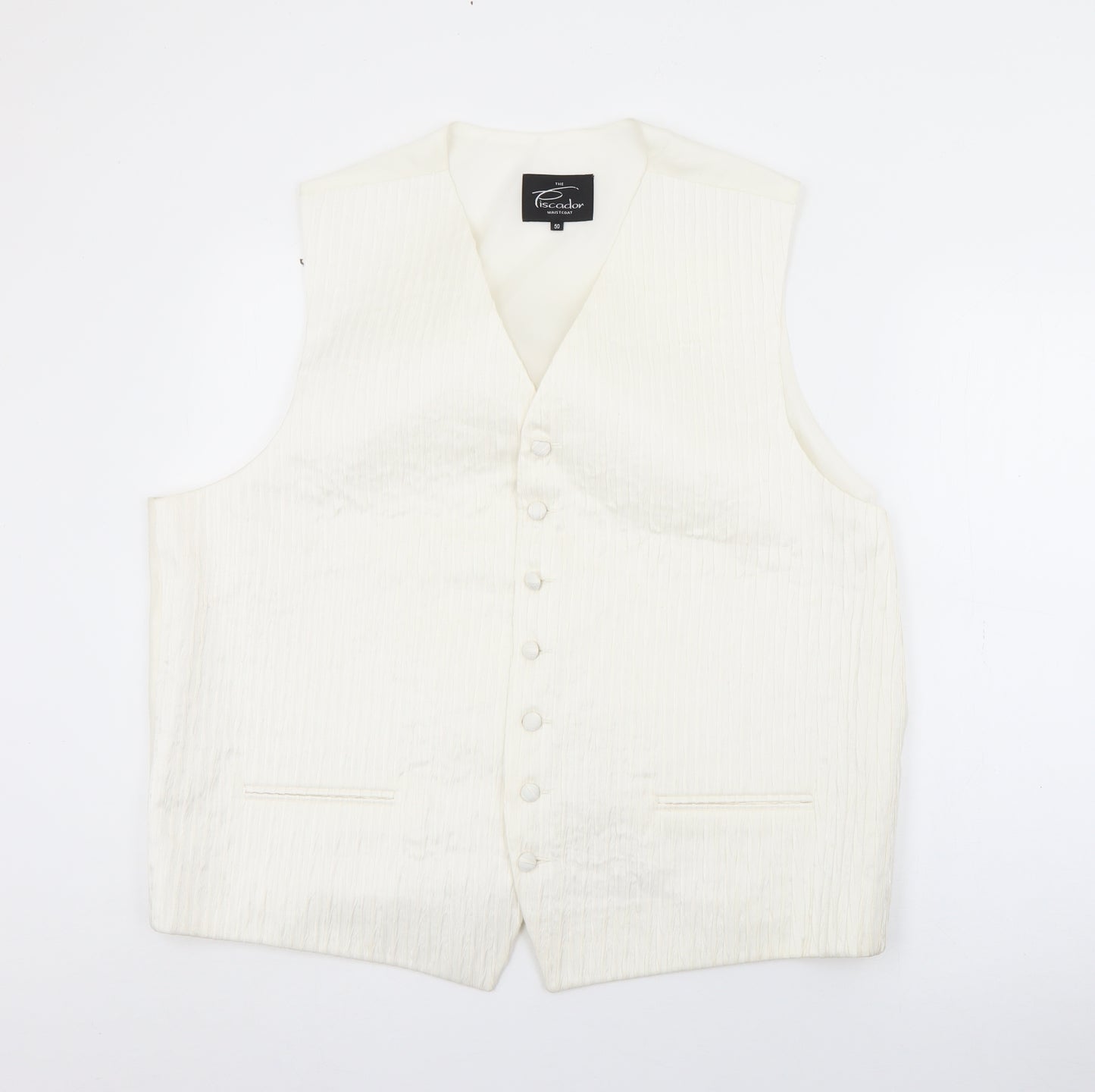 Piscador Mens Ivory  Polyester Jacket Suit Waistcoat Size L