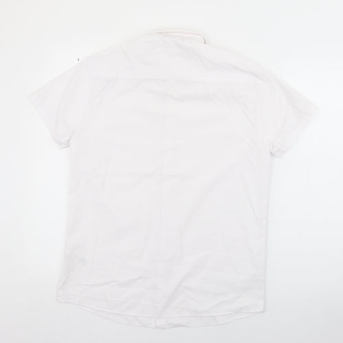 George Boys White  Polyester Basic Button-Up Size 13-14 Years Collared Button