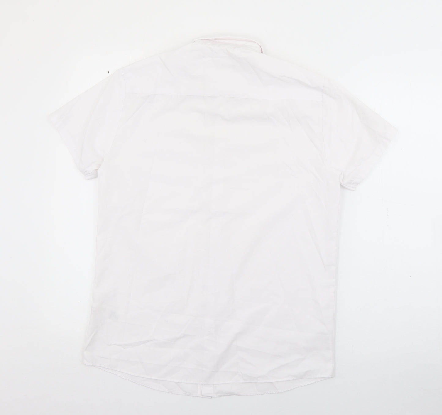 George Boys White  Polyester Basic Button-Up Size 13-14 Years Collared Button