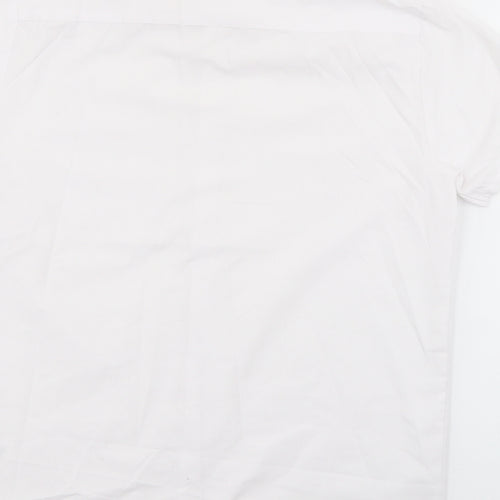 George Boys White  Polyester Basic Button-Up Size 13-14 Years Collared Button