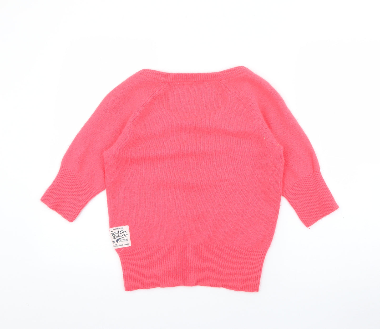 Soulcal Womens Pink Scoop Neck  Nylon Pullover Jumper Size 10