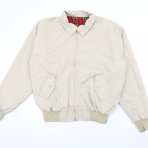 Haja Mens Beige   Bomber Jacket Jacket Size M  Zip