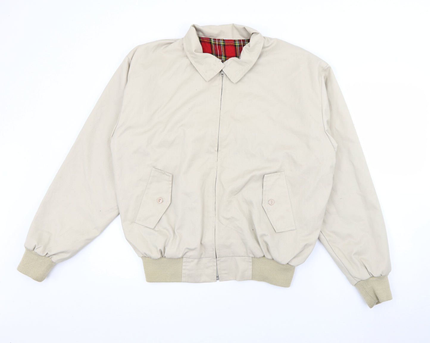 Haja Mens Beige   Bomber Jacket Jacket Size M  Zip