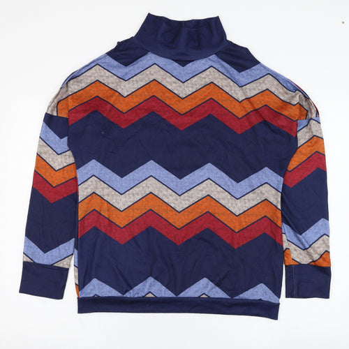 Preworn Womens Blue Striped Cotton Pullover Sweatshirt Size L  Pullover