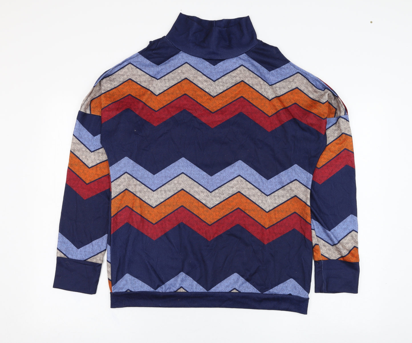 Preworn Womens Blue Striped Cotton Pullover Sweatshirt Size L  Pullover
