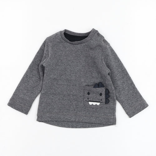 George Boys Grey  Polyester Pullover Jumper Size 6-9 Months  Pullover - Monster