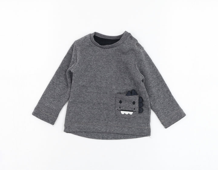 George Boys Grey  Polyester Pullover Jumper Size 6-9 Months  Pullover - Monster