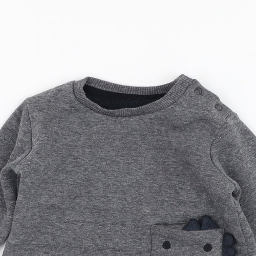 George Boys Grey  Polyester Pullover Jumper Size 6-9 Months  Pullover - Monster