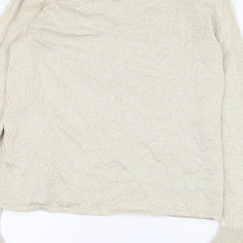 Marks and Spencer Womens Beige Round Neck  Viscose Pullover Jumper Size 10