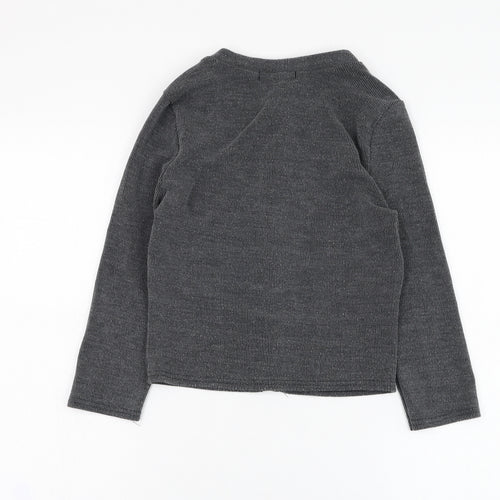 Missguided Womens Grey Round Neck  Polyester Cardigan Jumper Size 8