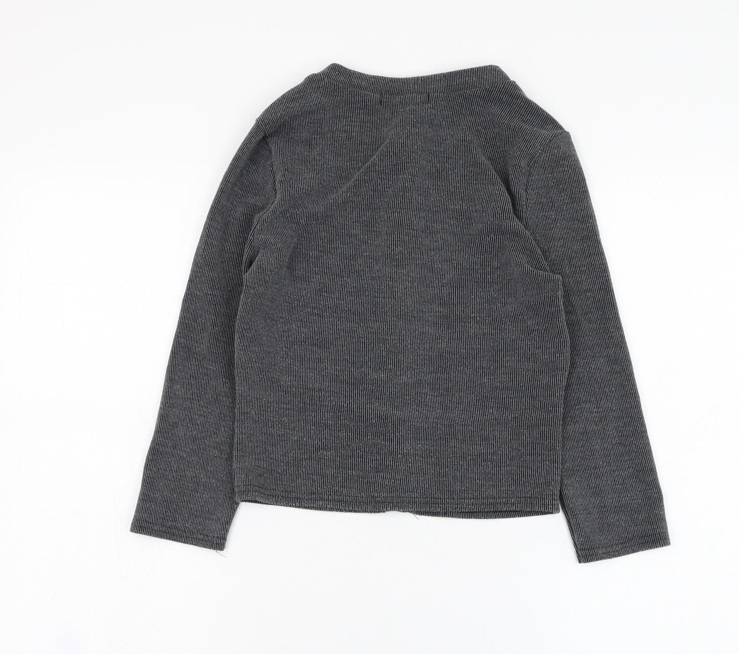 Missguided Womens Grey Round Neck  Polyester Cardigan Jumper Size 8