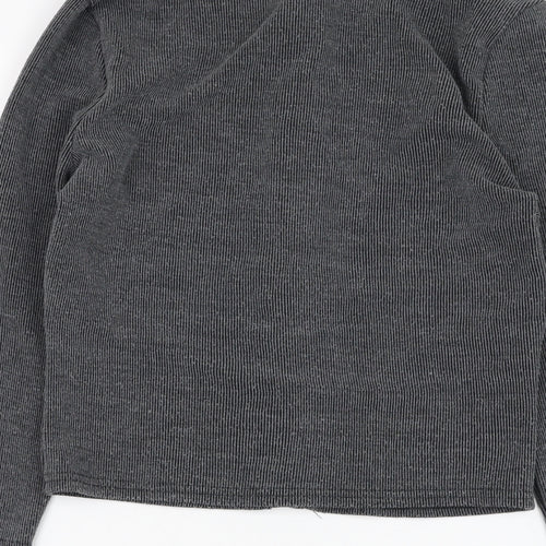 Missguided Womens Grey Round Neck  Polyester Cardigan Jumper Size 8