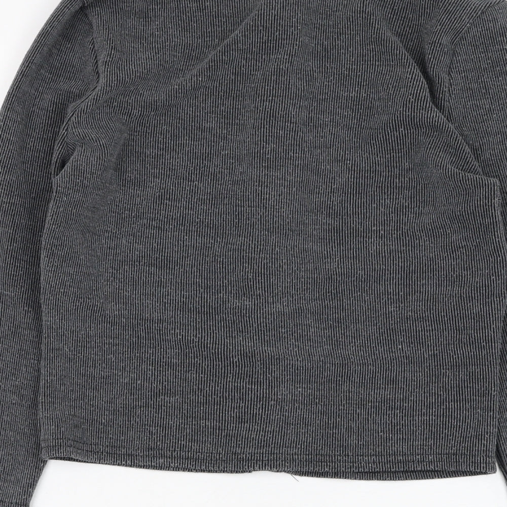 Missguided Womens Grey Round Neck  Polyester Cardigan Jumper Size 8