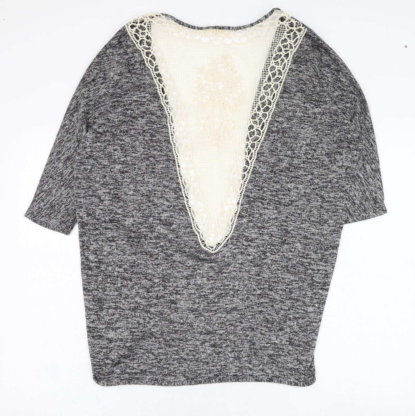 Rebellion Womens Grey Round Neck  Polyester Cardigan Jumper Size S