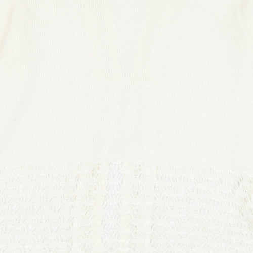 Pulse Womens Ivory Round Neck  Polyester Cardigan Jumper Size L