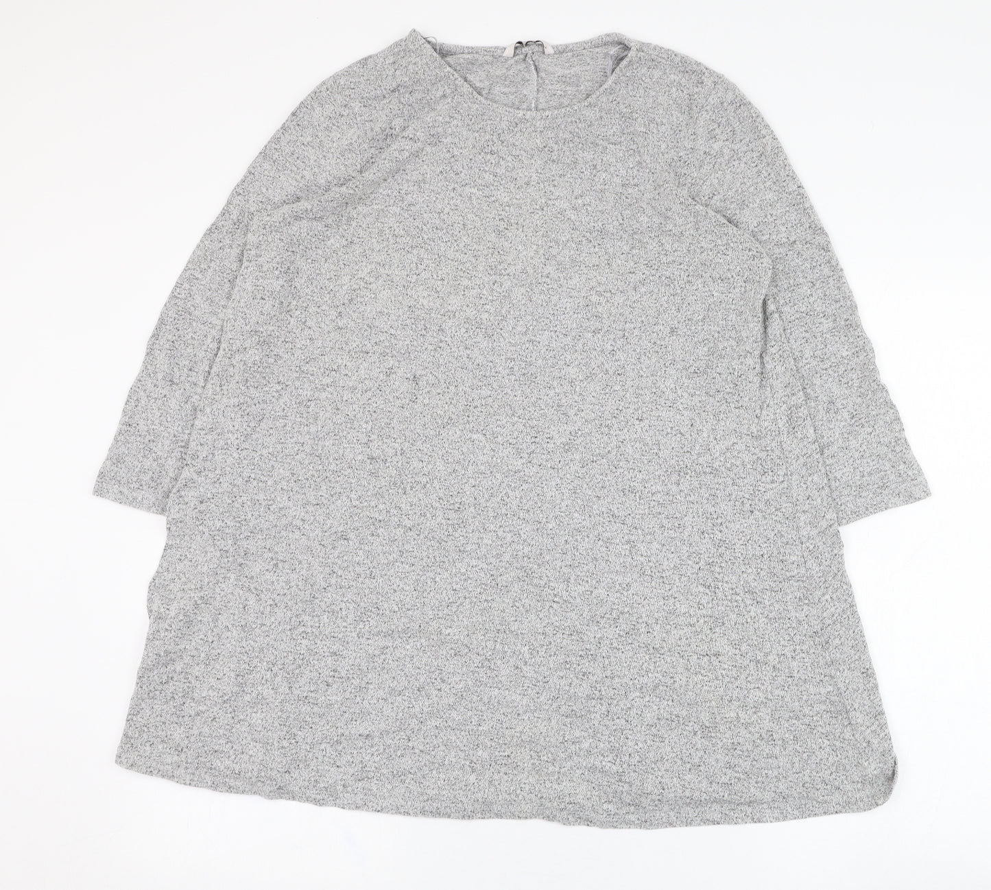 TU Womens Grey Round Neck  Viscose Pullover Jumper Size 18