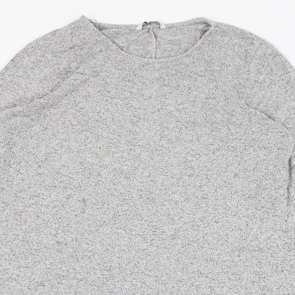 TU Womens Grey Round Neck  Viscose Pullover Jumper Size 18