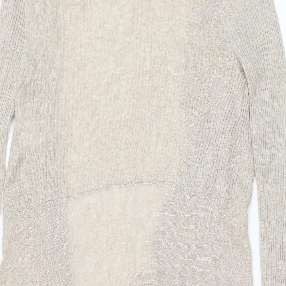 F&F Womens Brown Round Neck  Viscose Cardigan Jumper Size 14