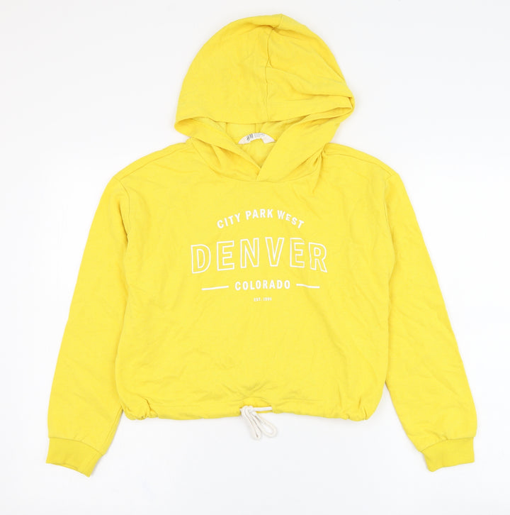 H&M Girls Yellow Cotton Pullover Hoodie Size 10-11 Years Pullover - Denver Colorado