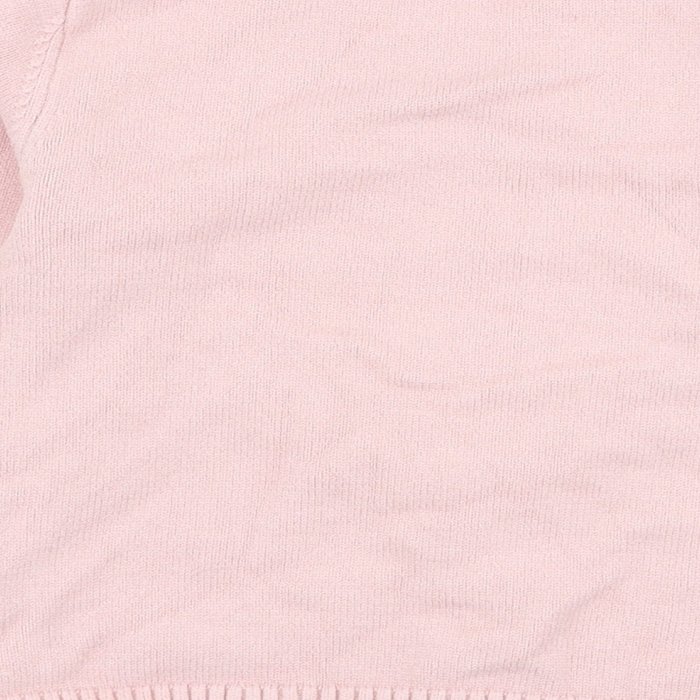 Matalan Girls Pink Round Neck  Viscose Pullover Jumper Size 5-6 Years  Pullover - Owl