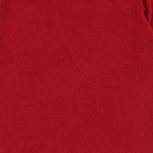 M&Co Womens Red Round Neck  Acrylic Pullover Jumper Size L
