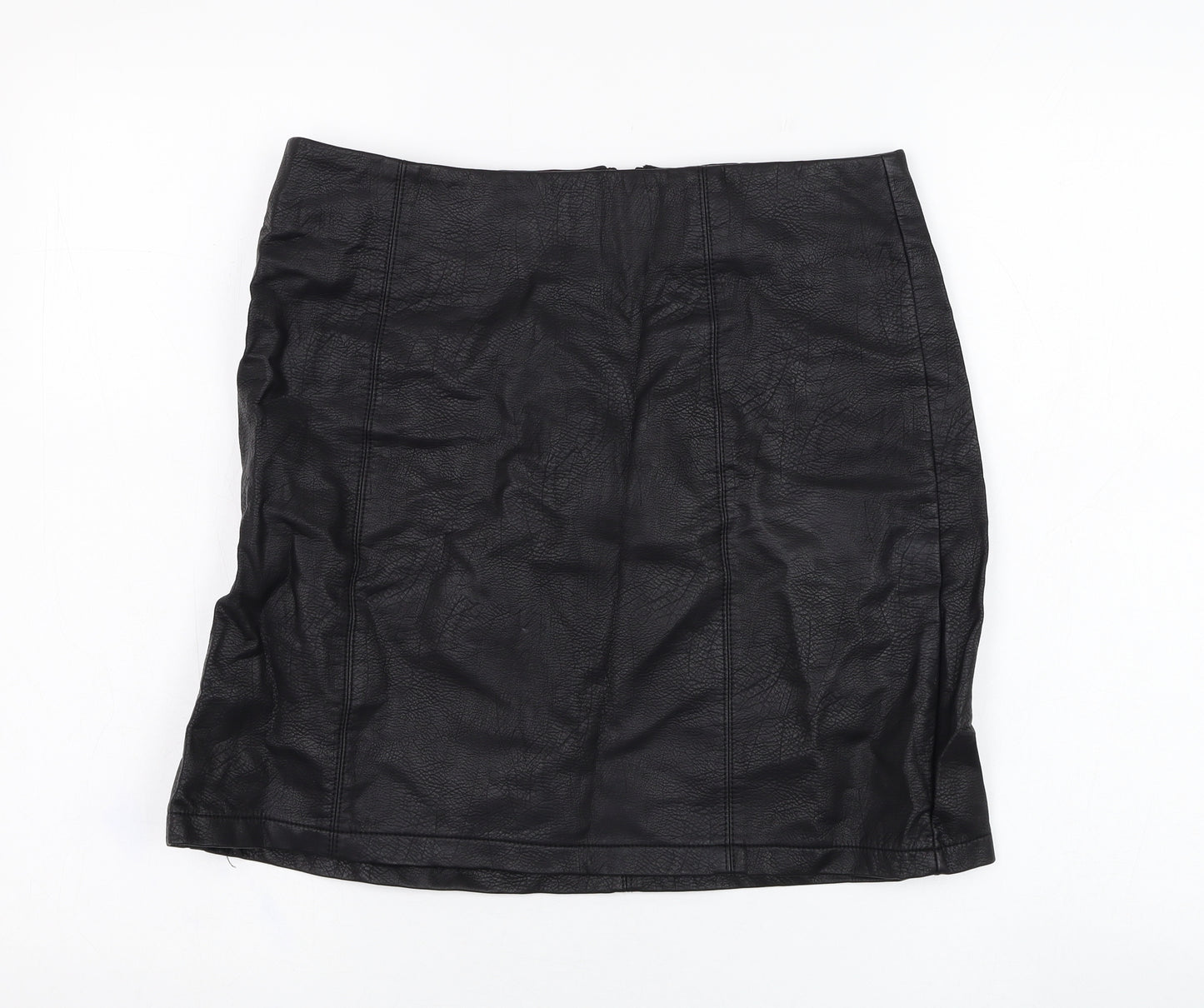 Dorothy Perkins Womens Black  Viscose Straight & Pencil Skirt Size 12   Zip