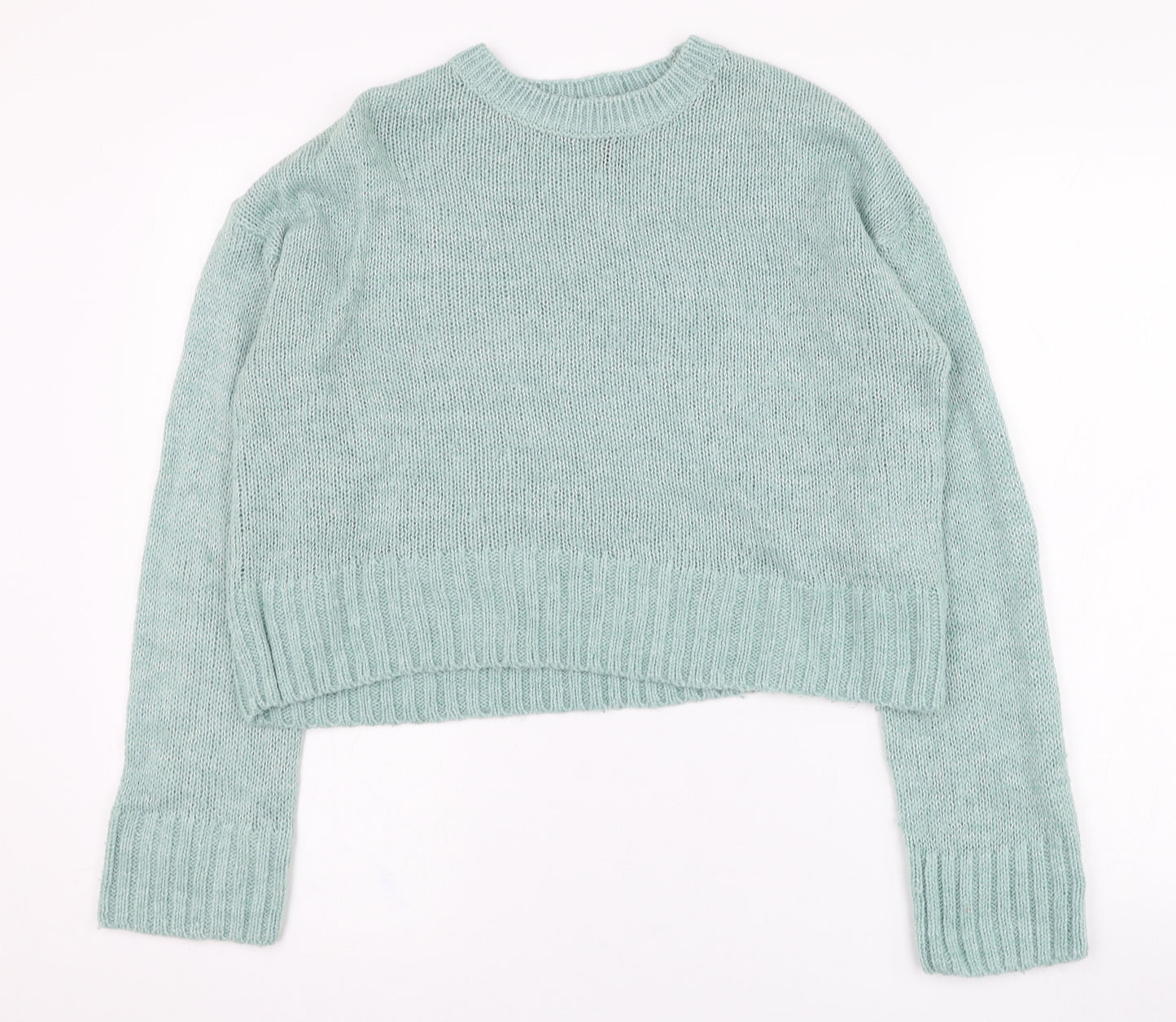 New Look Womens Green Round Neck  Acrylic Pullover Jumper Size S
