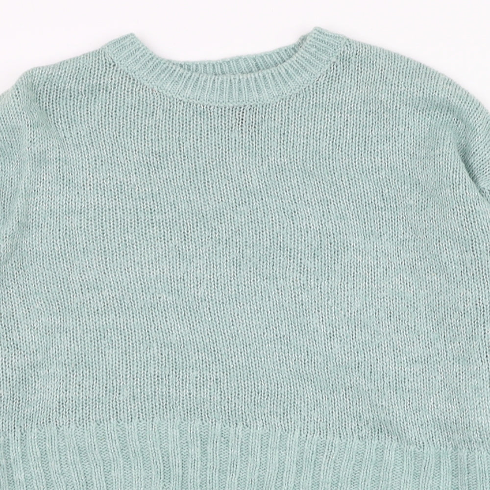 New Look Womens Green Round Neck  Acrylic Pullover Jumper Size S