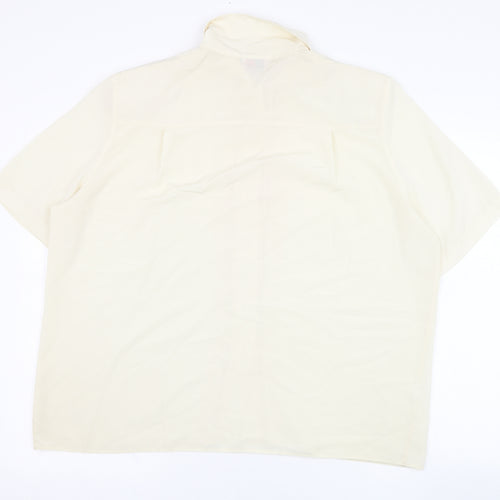 Leisure Time Womens Beige  Polyester Basic Blouse Size 18 Collared